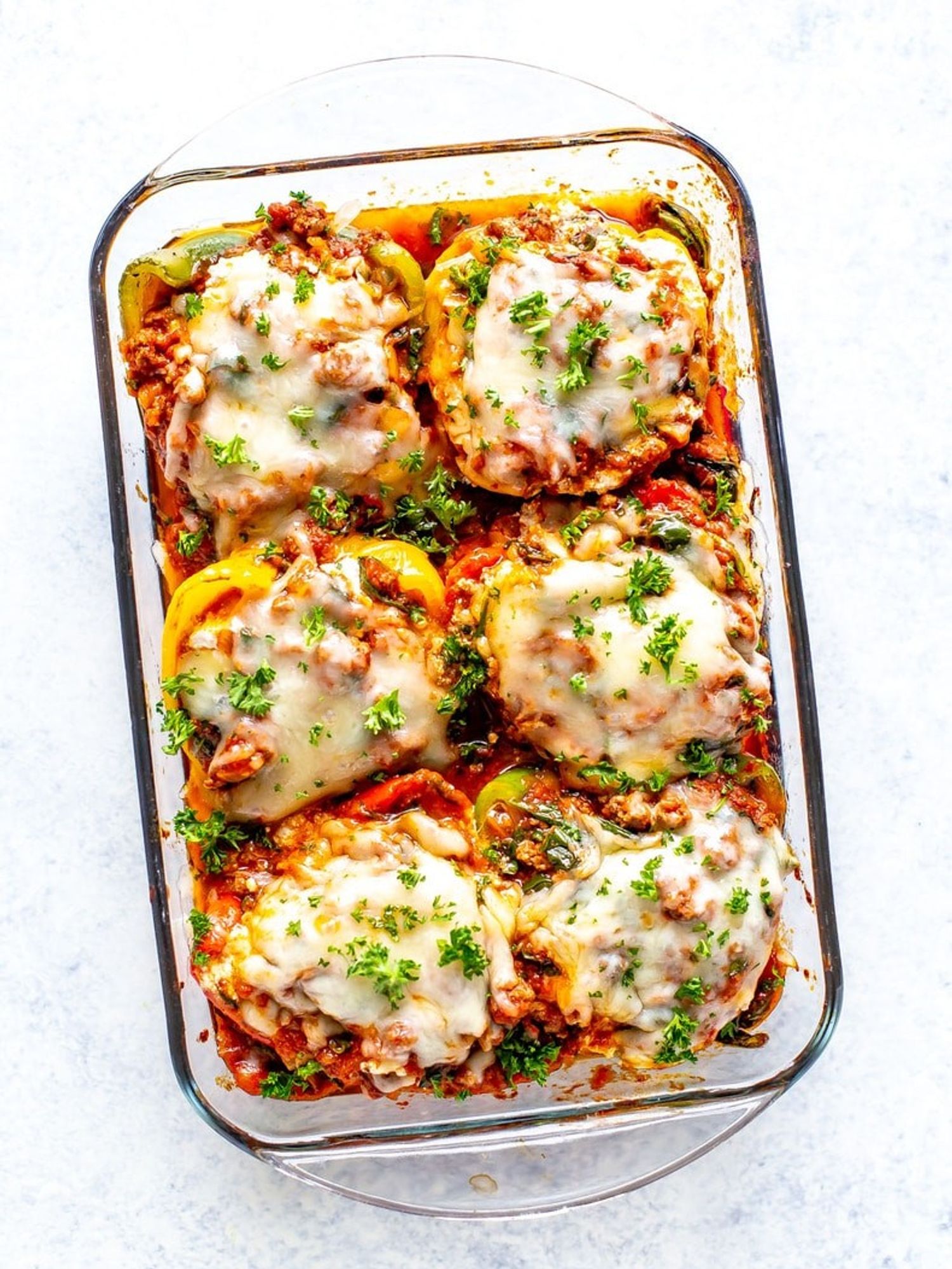 Low-Carb Lasagna Stuffed Peppers