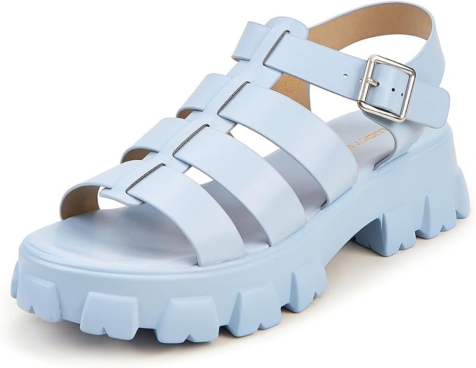 LUCKY STEP Platform Wedge Fisherman Sandal