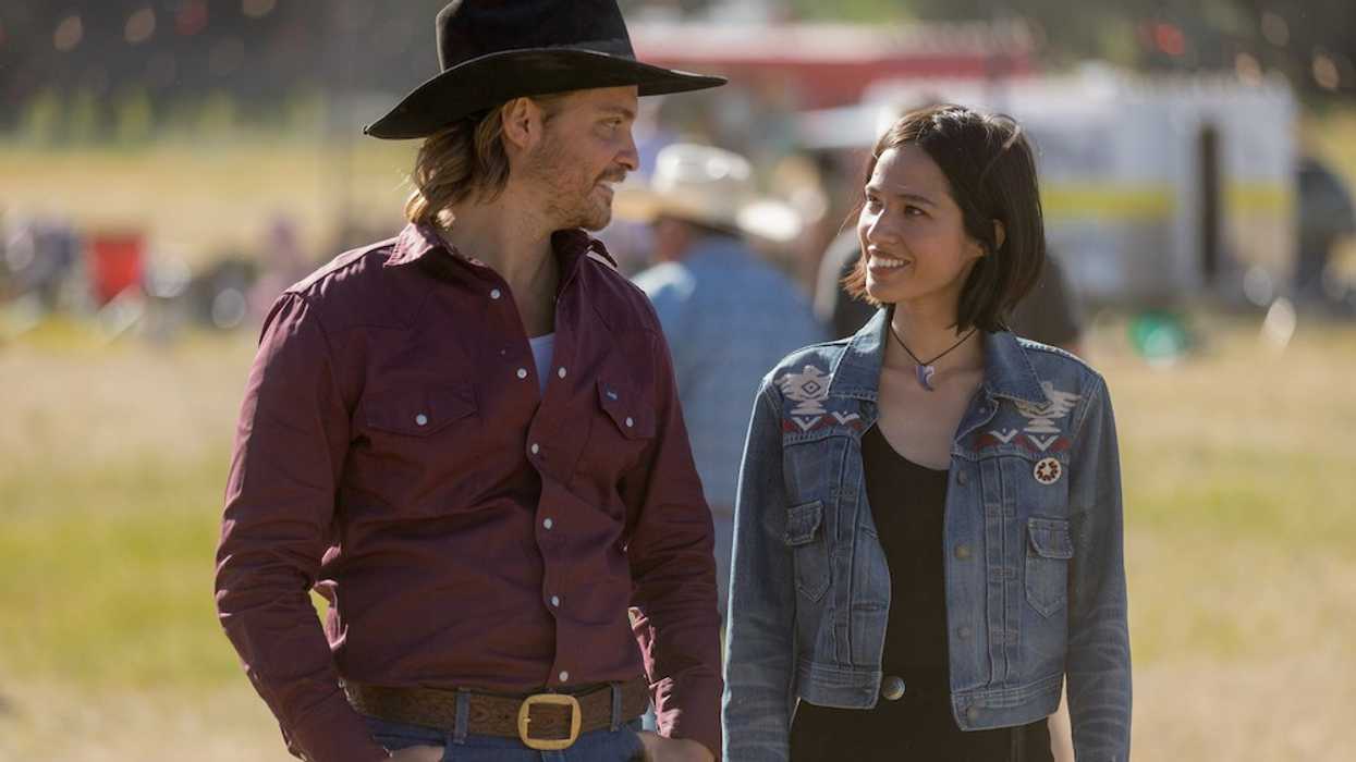Luke Grimes and Kelsey Asbille in 'Yellowstone'