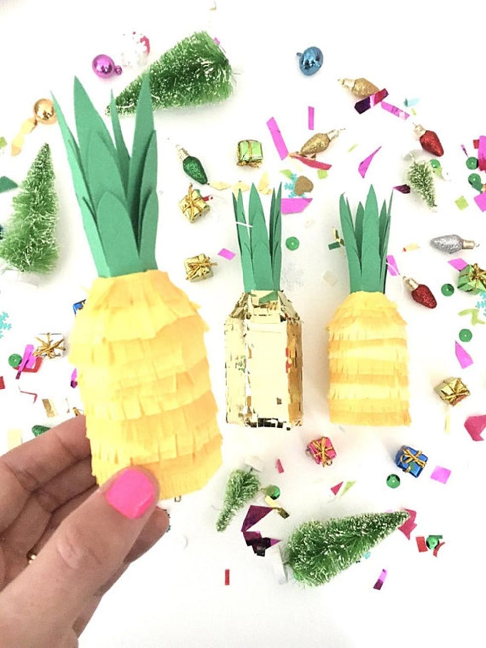 Lula Flora Mini Pi\u00f1ata Pineapple Ornaments Decor