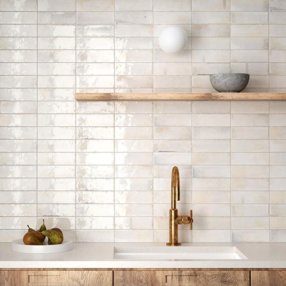 Luna White Ceramic Subway Tile