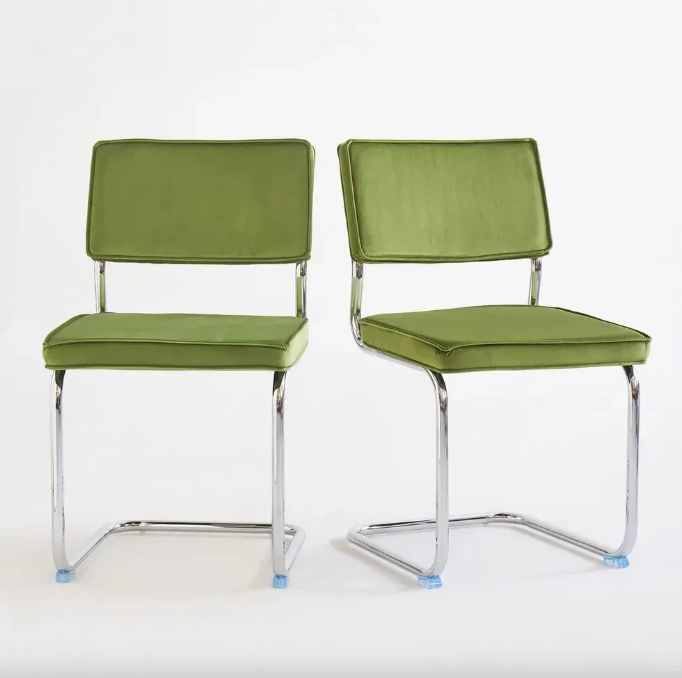 Lusko Sponge Upholstered Metal Parsons Chair (Set of 2)