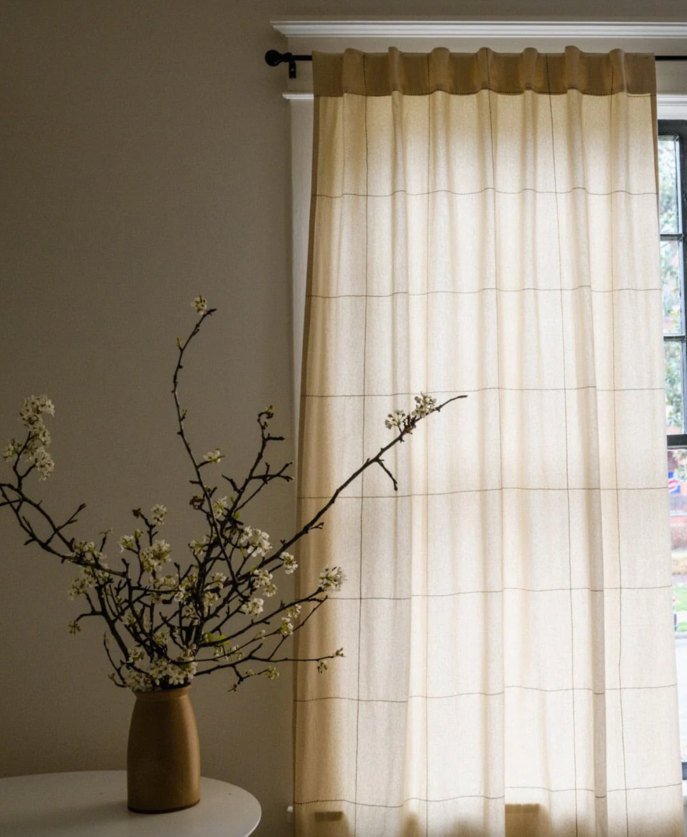 Made Trade Grid-Stitch Curtain Panel