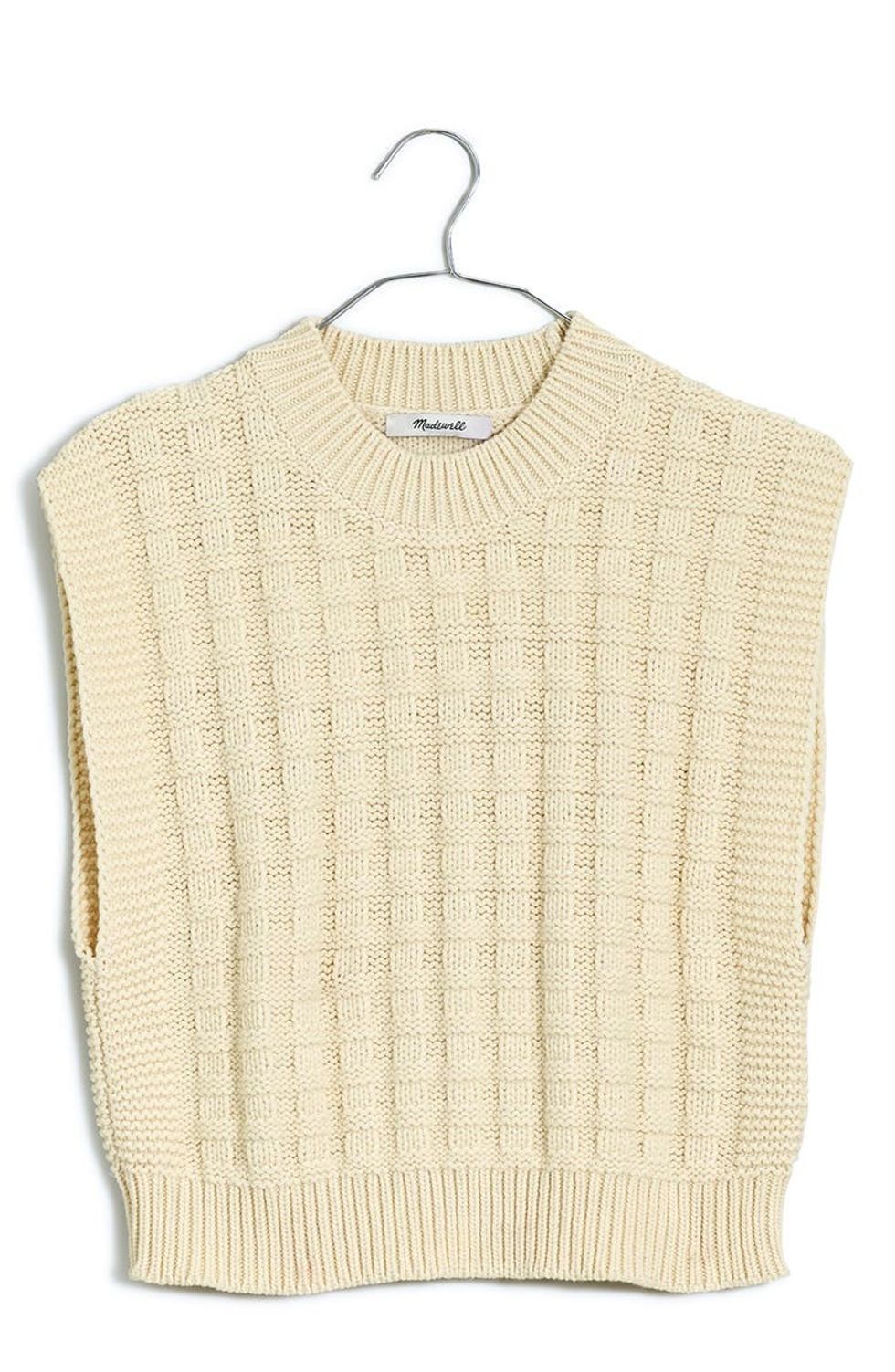 Madewell Checkered Stitch Wedge Sweater Vest