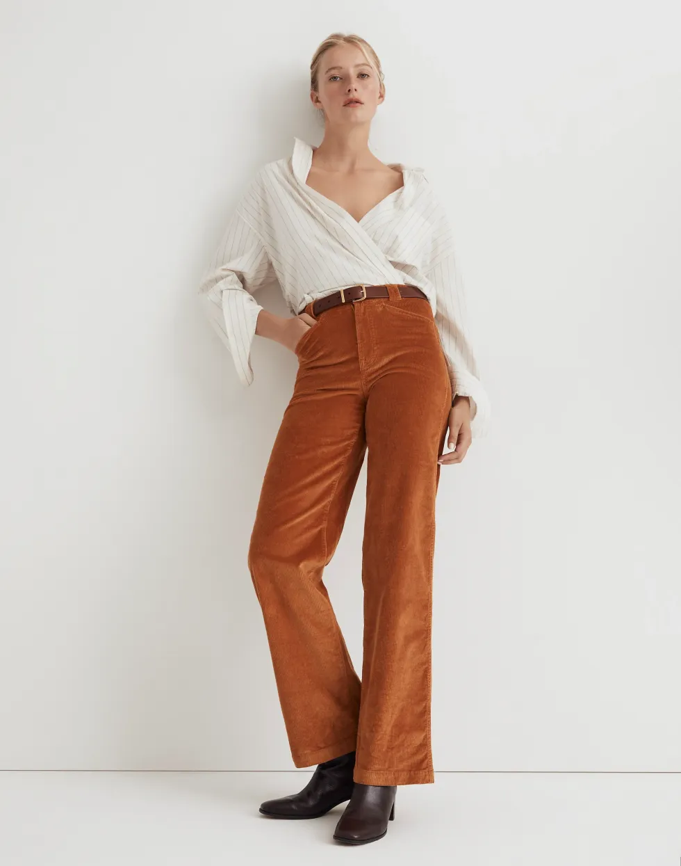Madewell Emmett 2.0 Wide-Leg Pants in Corduroy
