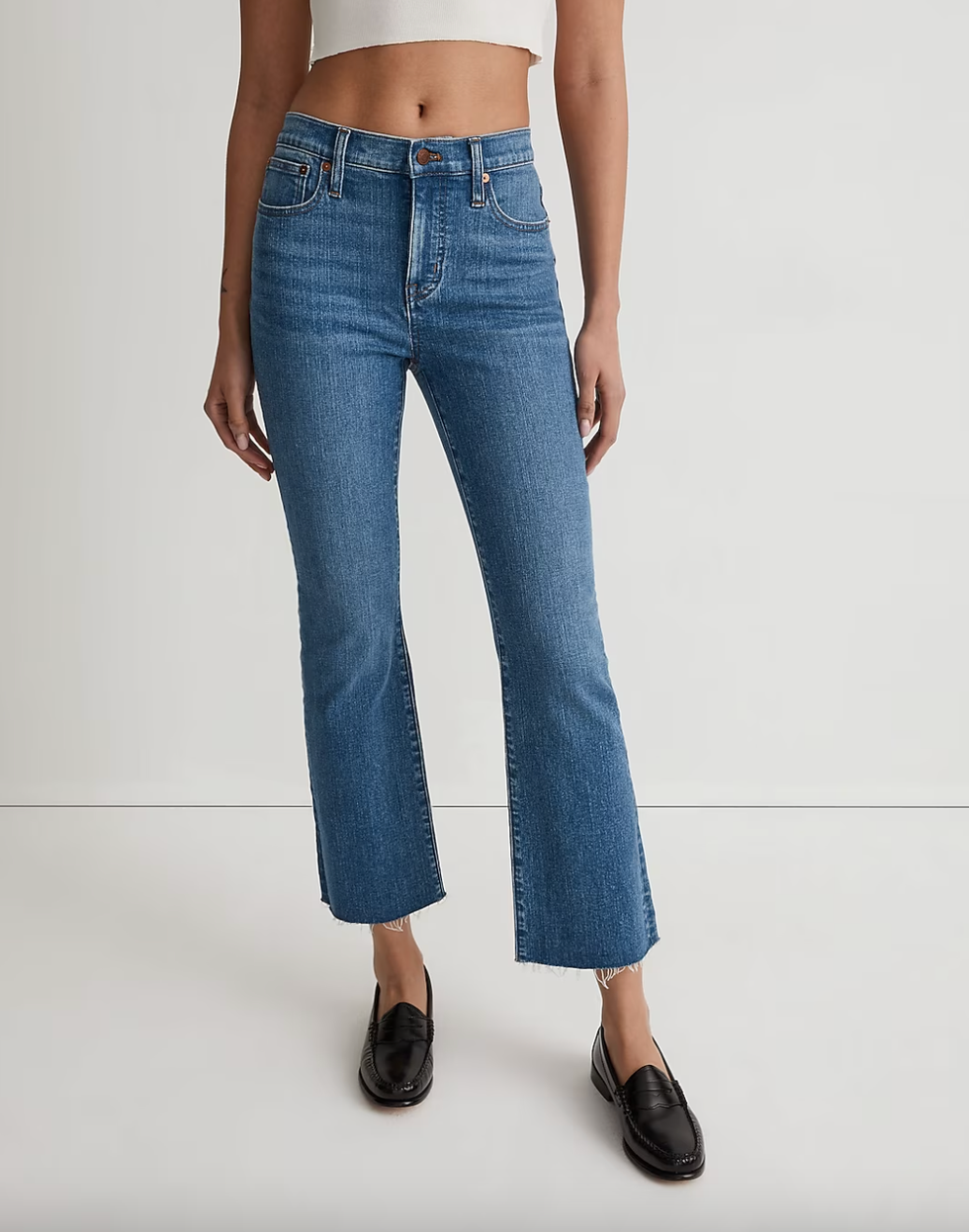 Madewell Kick Out Crop Jeans in Cherryville Wash: Raw-Hem Edition