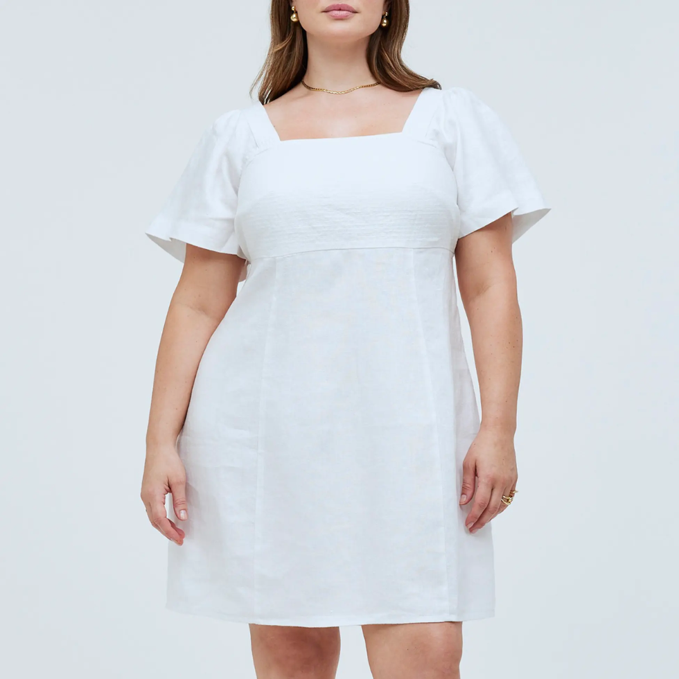 Madewell Square Neck Linen Minidress