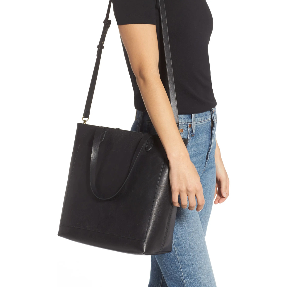 Madewell The Zip-Top Medium Transport Leather Tote