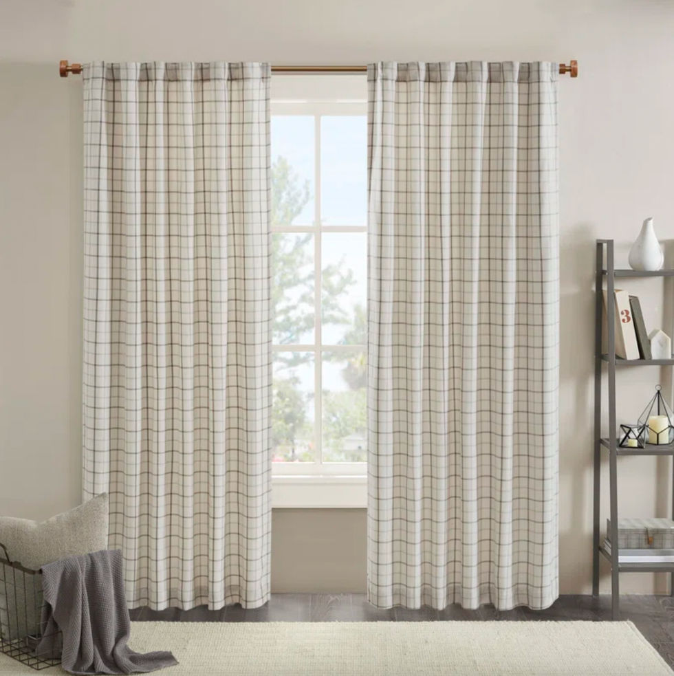 Madison Park Anaheim Plaid Darkening Thermal Fleece Lined Curtain