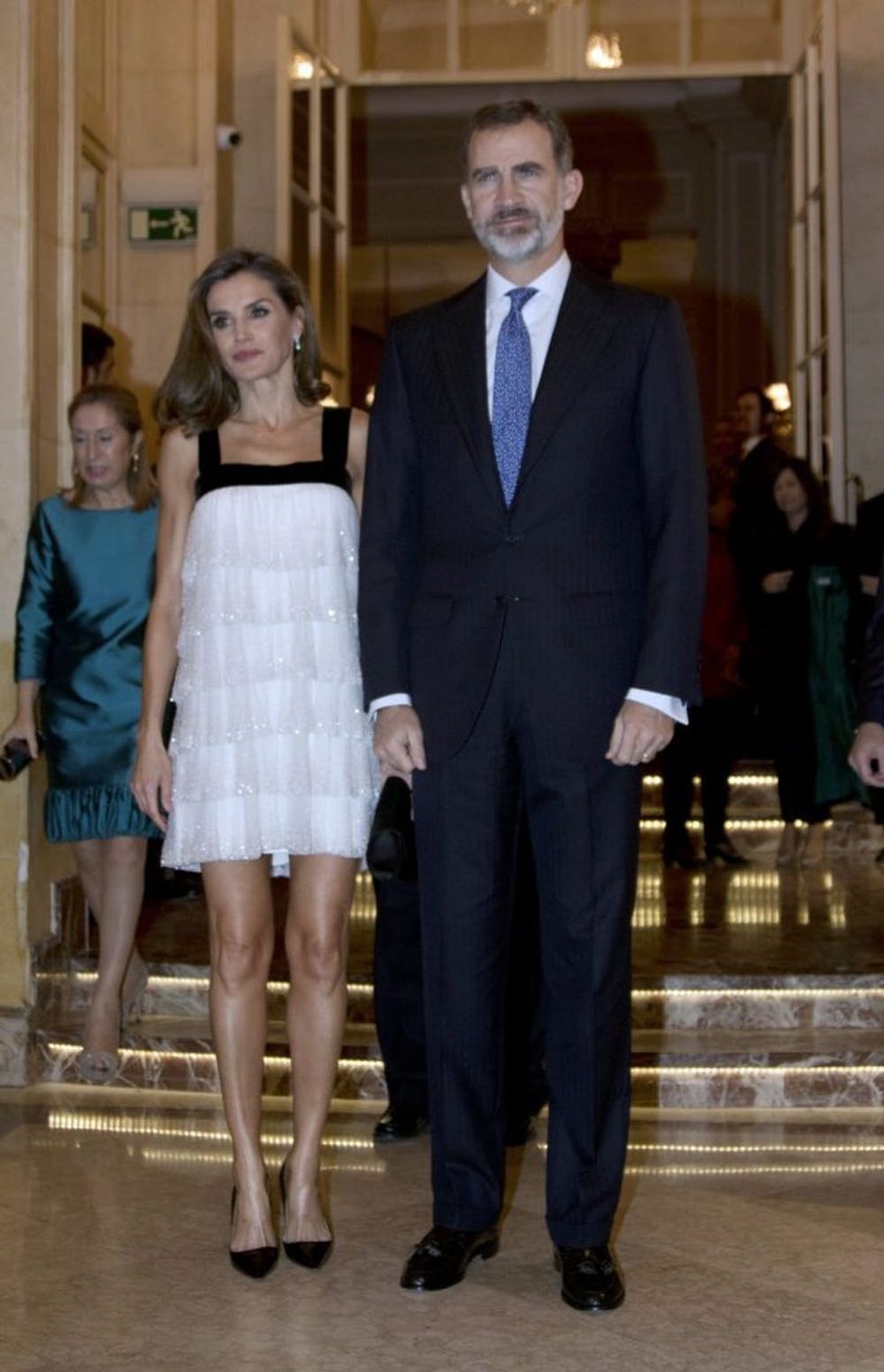 MADRID, SPAIN - NOVEMBER 22: King Felipe VI of Spain and Queen Letizia of Spain attend the 'Francisco Cerecedo Journalism Award' ceremony on November 22, 2017 in Madrid, Spain. (Photo by Europa Press/Europa Press via Getty Images)