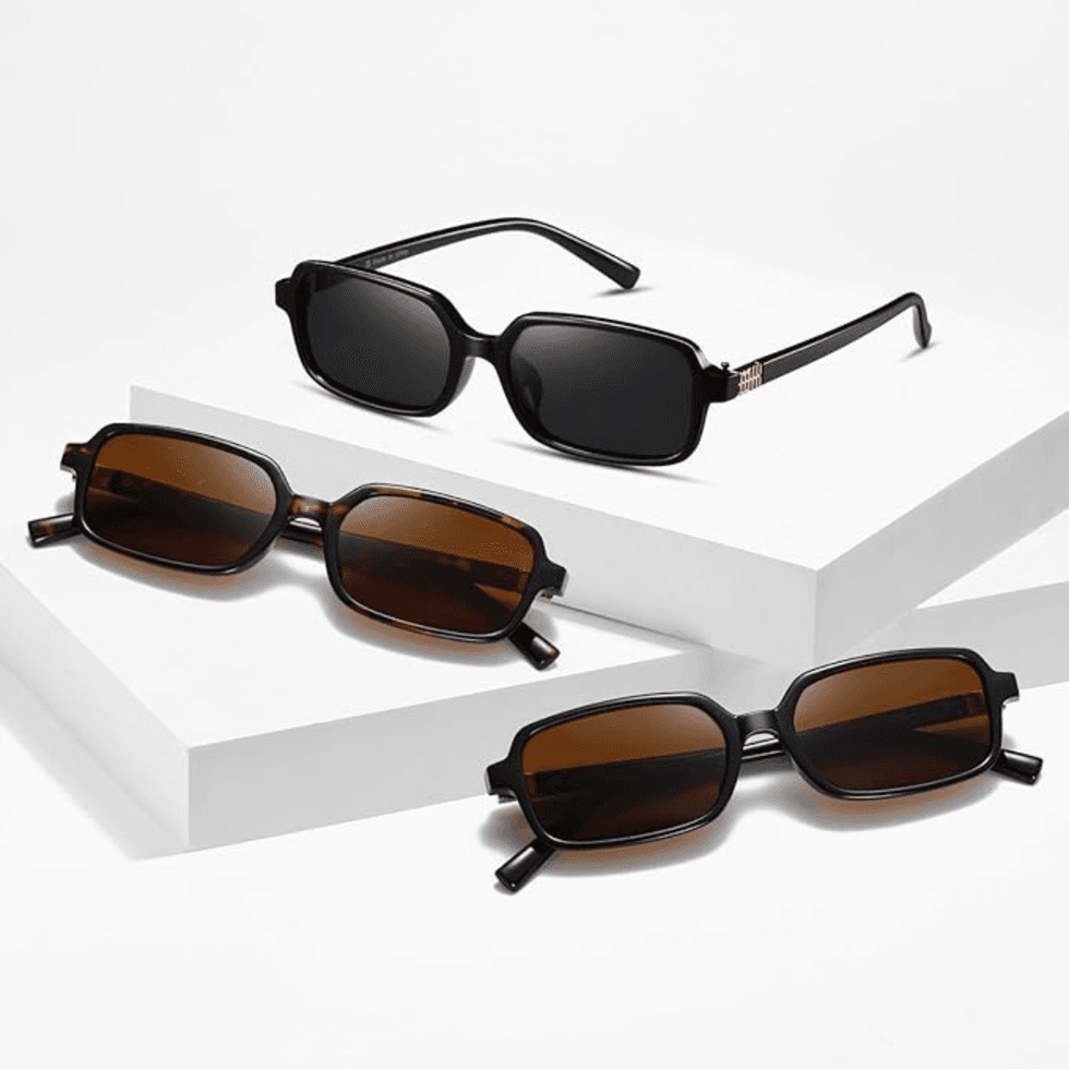 Madsun Polarized Narrow Rectangle Sunglasses