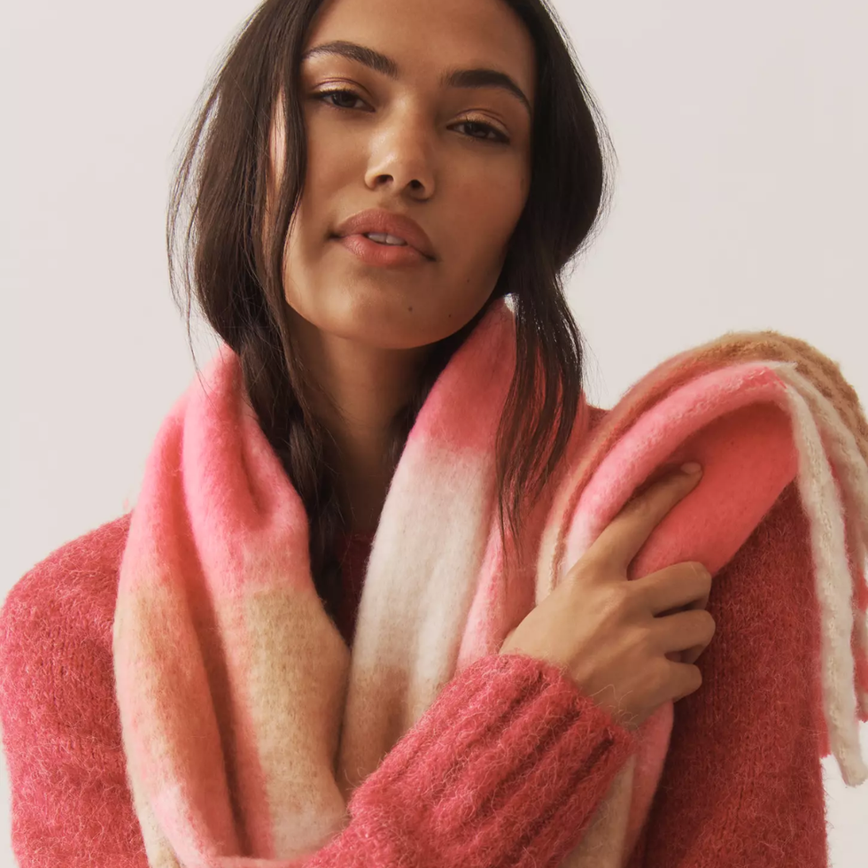 Maeve Plaid Fringe Scarf