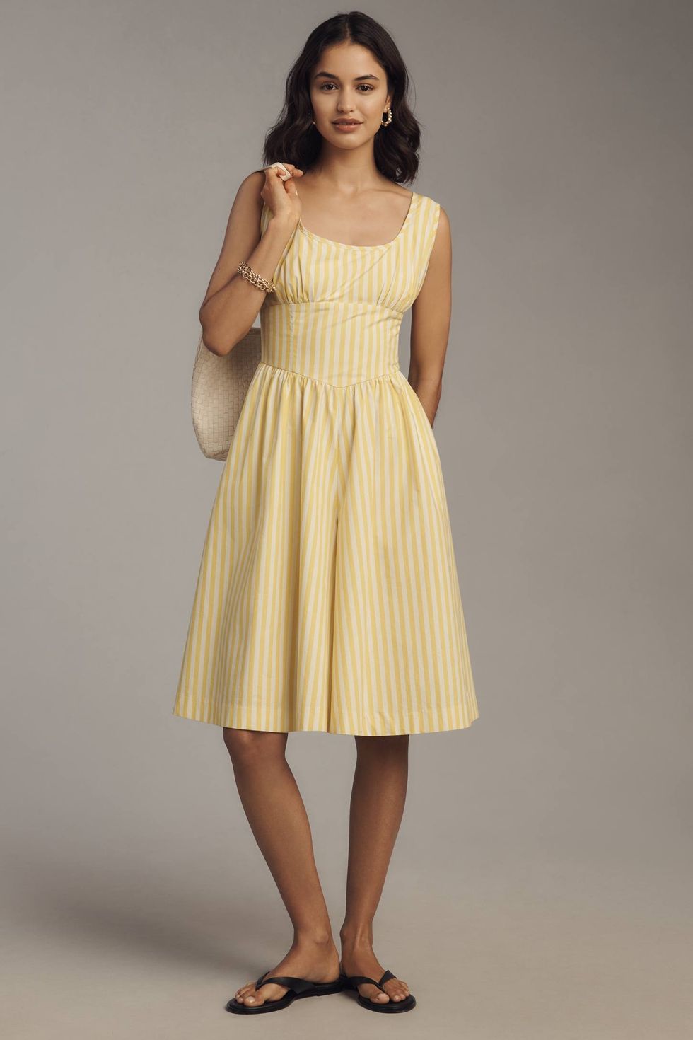 Maeve Sleeveless Cotton Square-Neck Romper