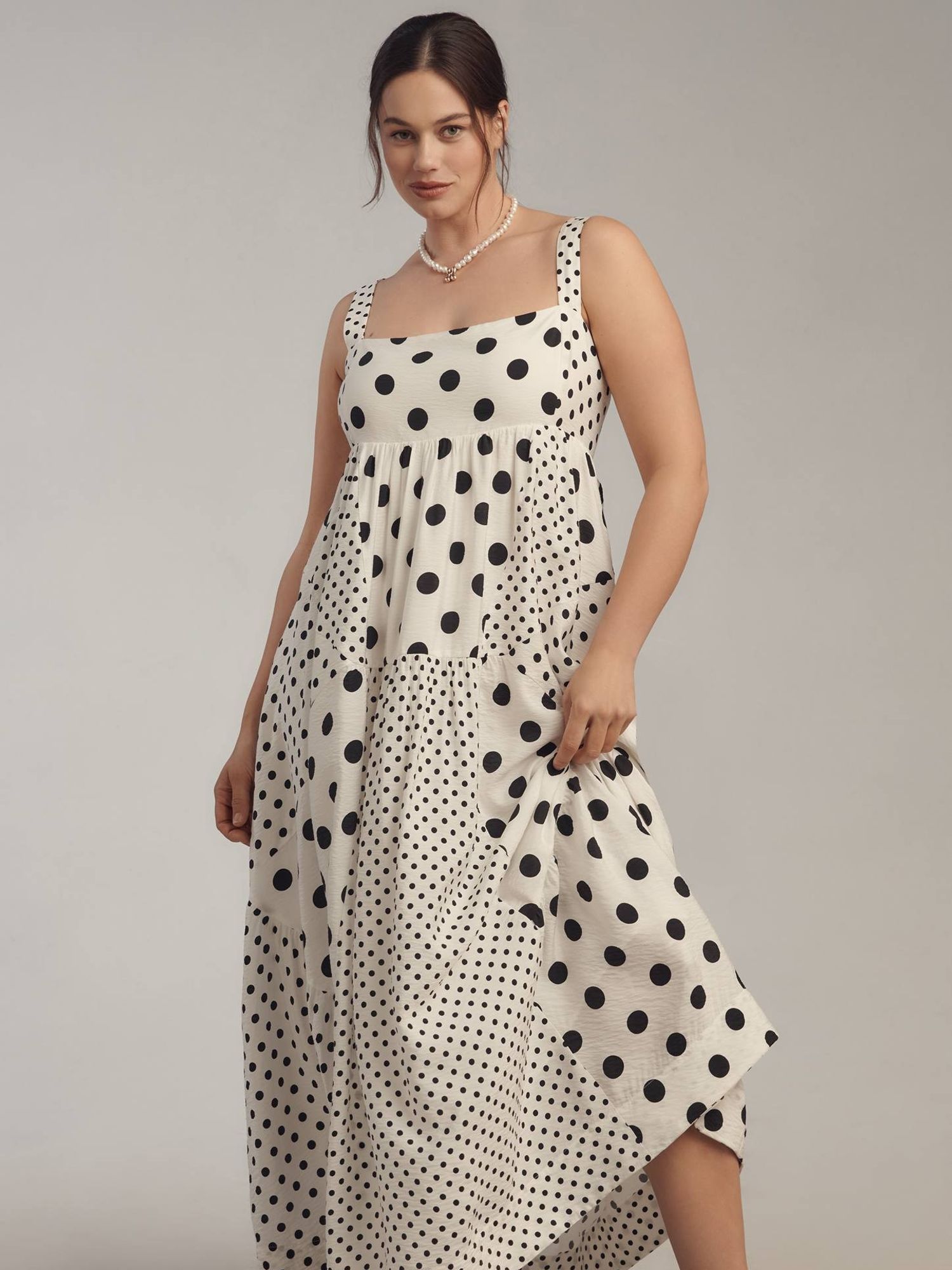 Maeve Sleeveless Square-Neck Babydoll Midi Dress