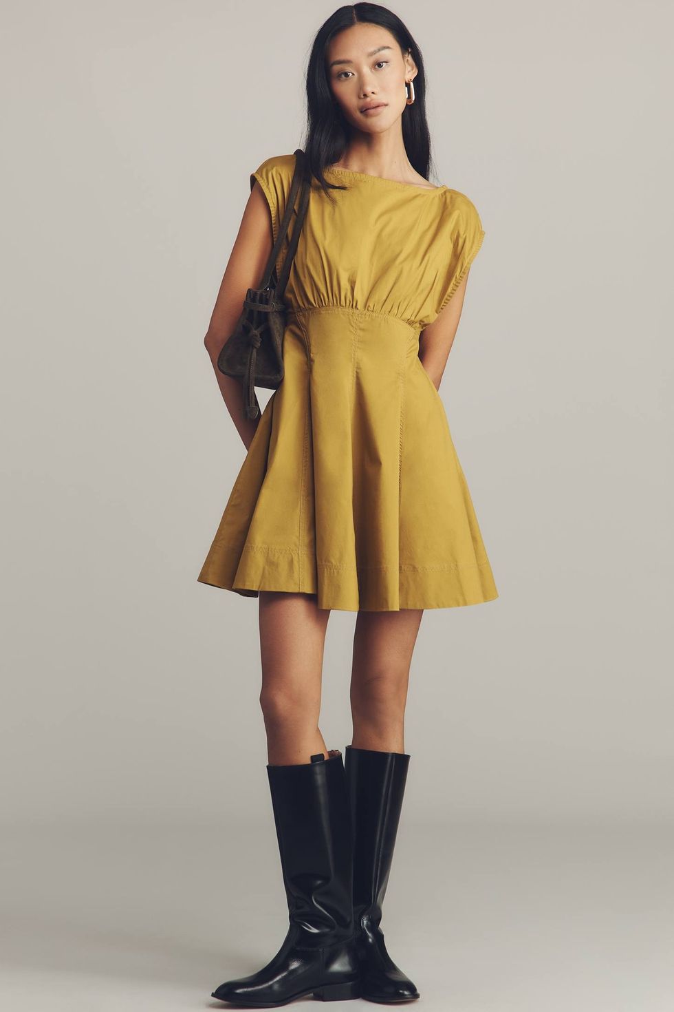 Maeve Sleeveless Waisted Poplin Mini Dress