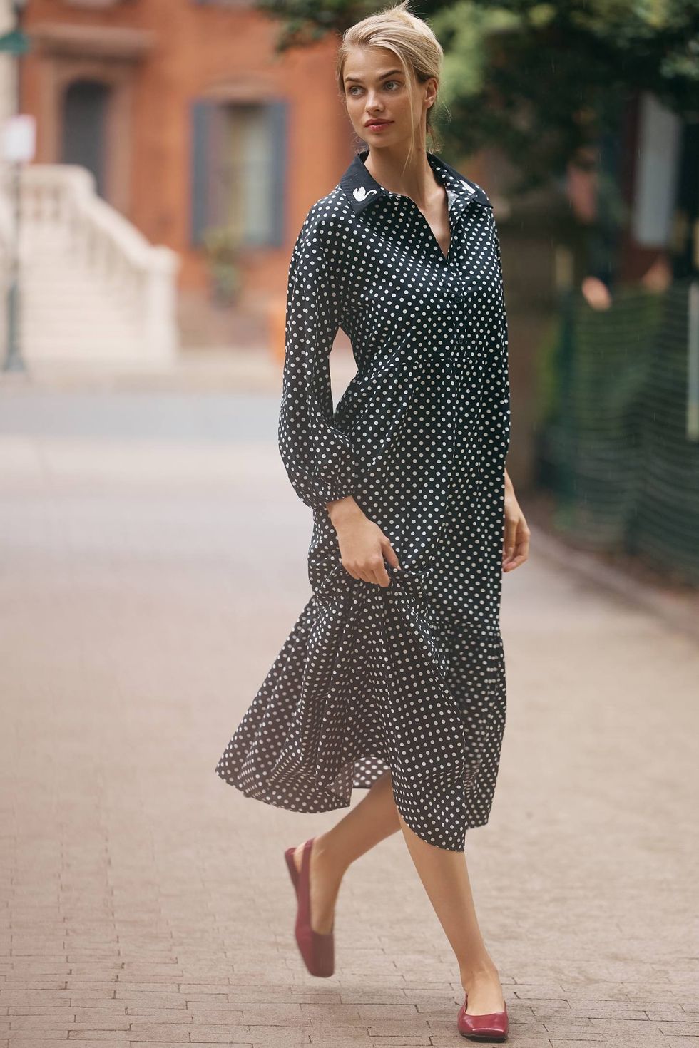 Maeve The Bettina Tiered Shirt Dress