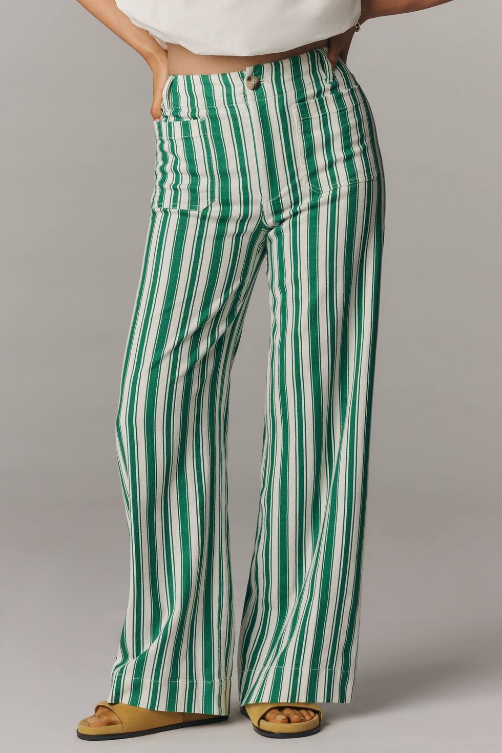 Maeve The Colette Striped Full-Length Wide-Leg Pants