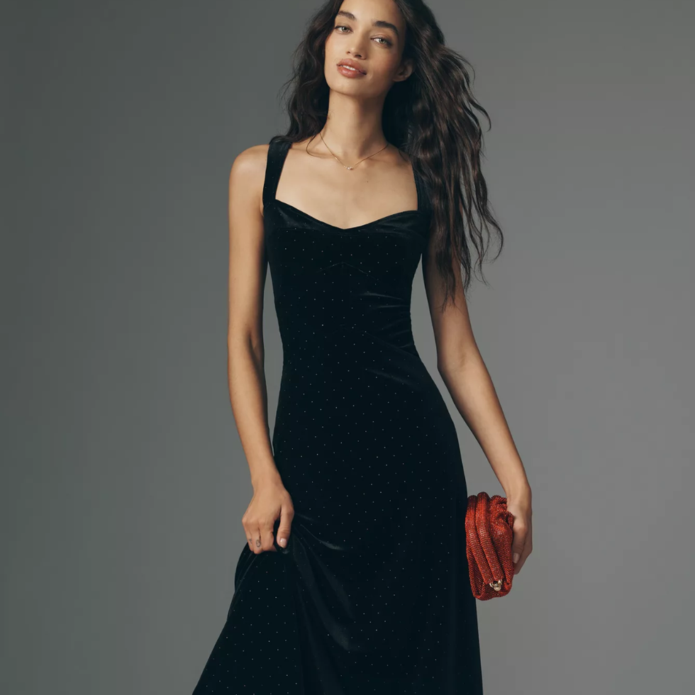 Maeve The Jocelyn Velvet Diamonte Midi Dress