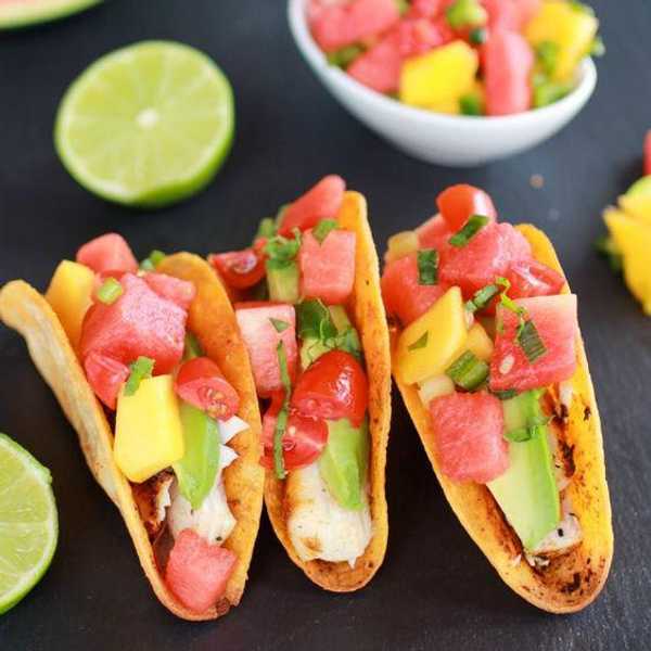 Mahi Mahi Tacos With Tequila-Soaked Watermelon Salsa