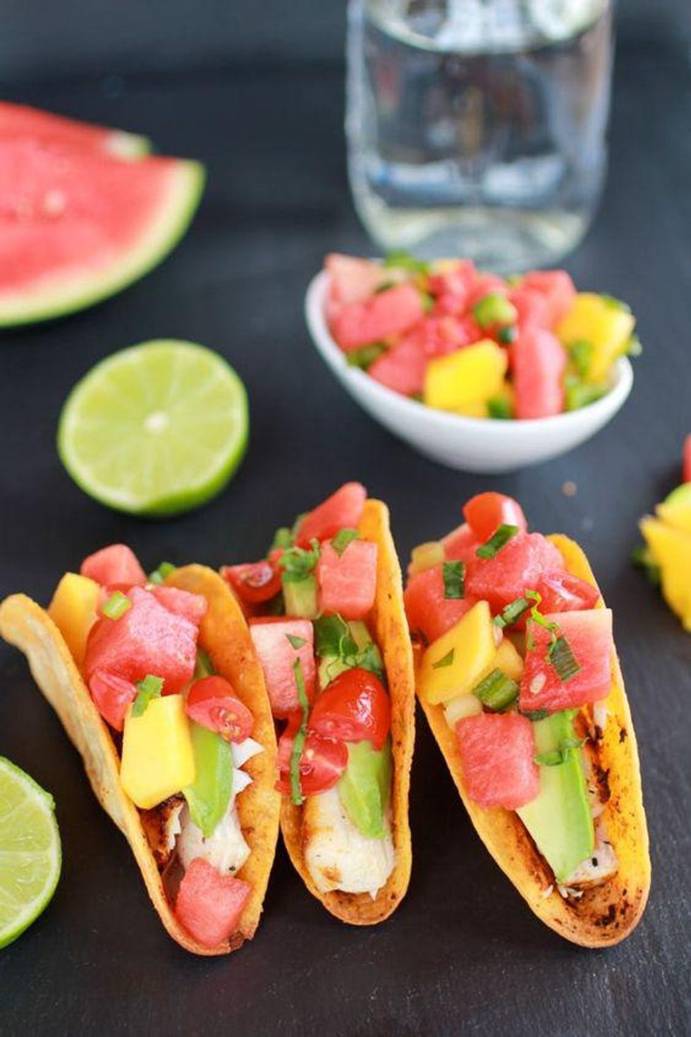 Mahi Mahi Tacos With Tequila-Soaked Watermelon Salsa