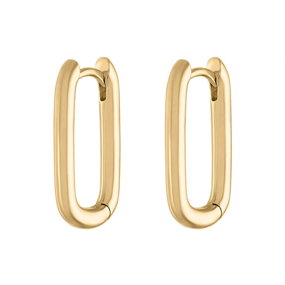 Maison Miru Bold Halo Oval Hoop Earrings