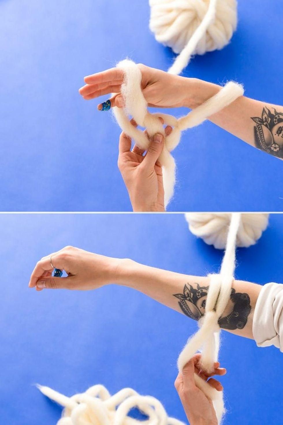 make a blanket with chunky yarn