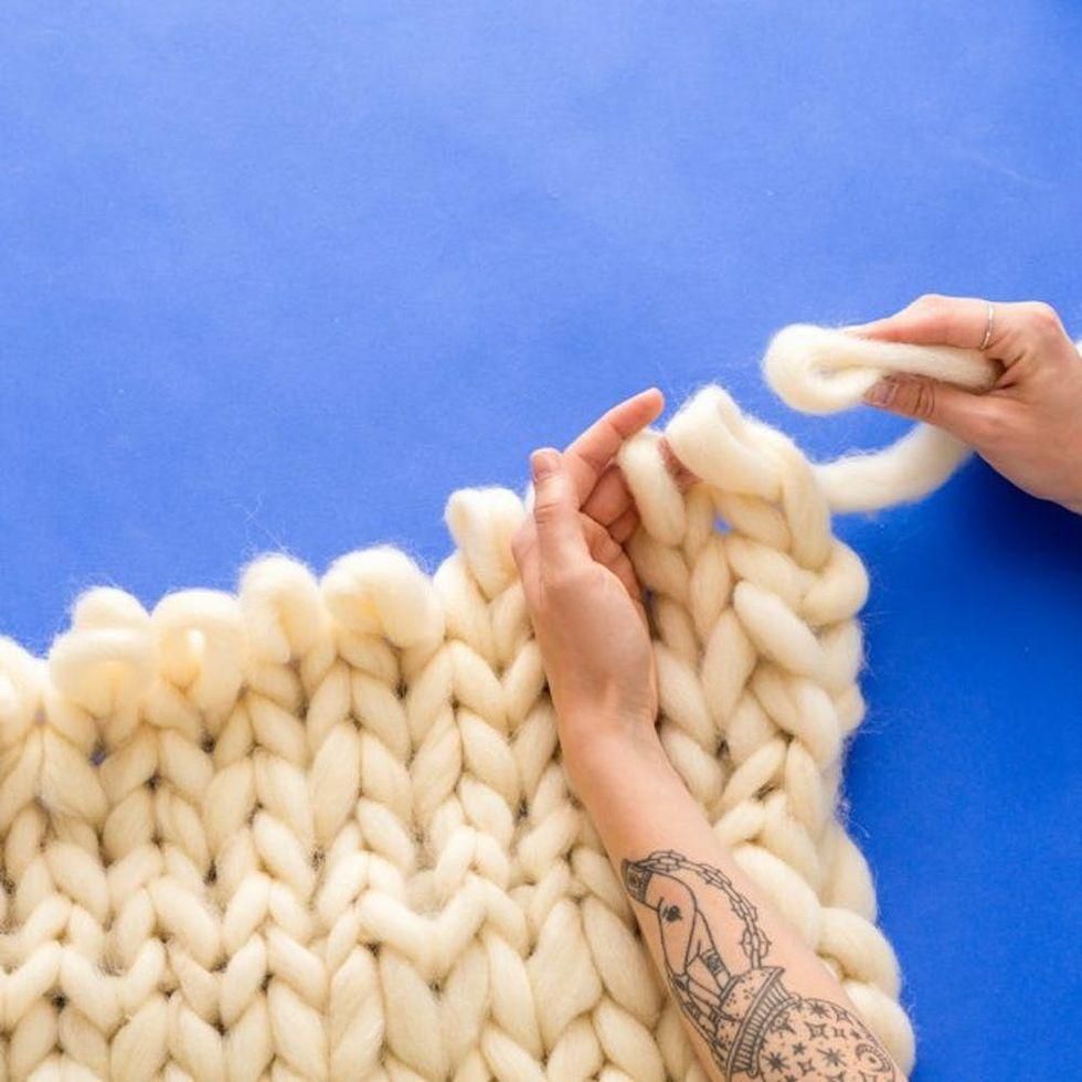 make loops until your blanket is long enough