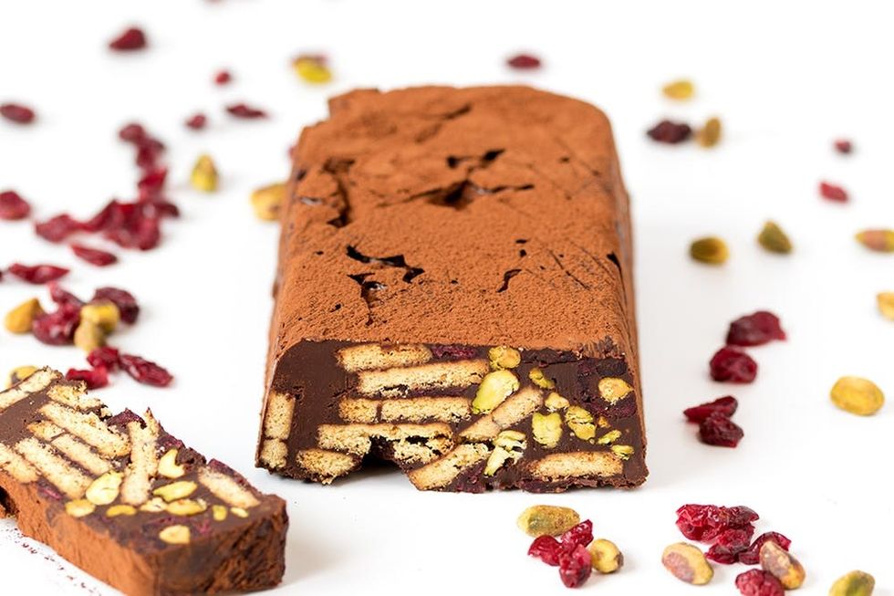 Make this nutty chocolate fridge cake for pistachio day!
