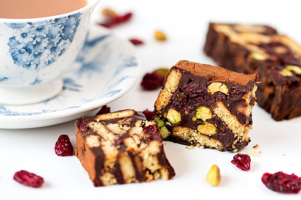 Make this nutty chocolate fridge cake for pistachio day!