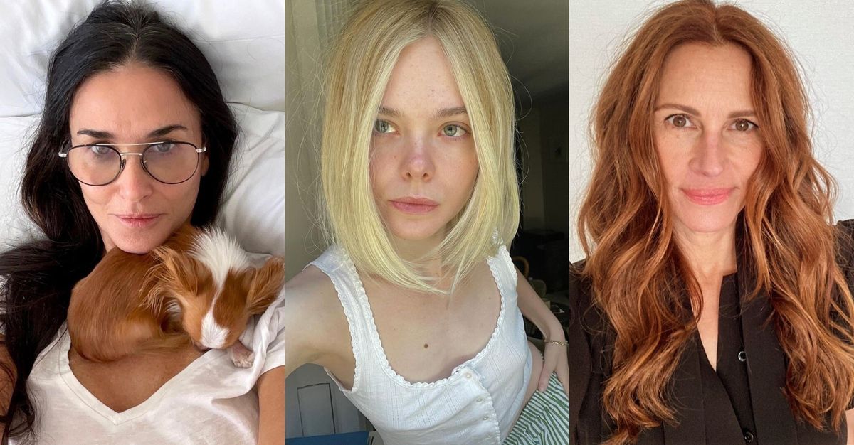 makeup free celebrity selfies