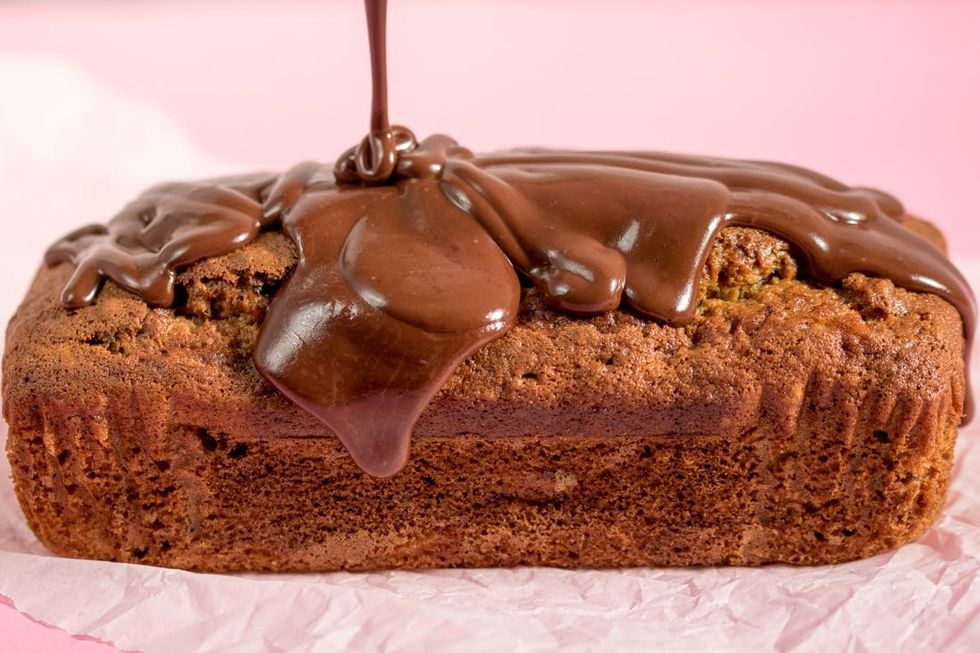 making chocolate ganache to go over the bread