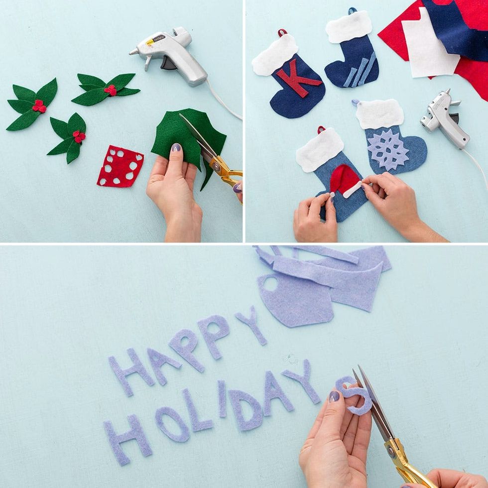 making the decor out of felt