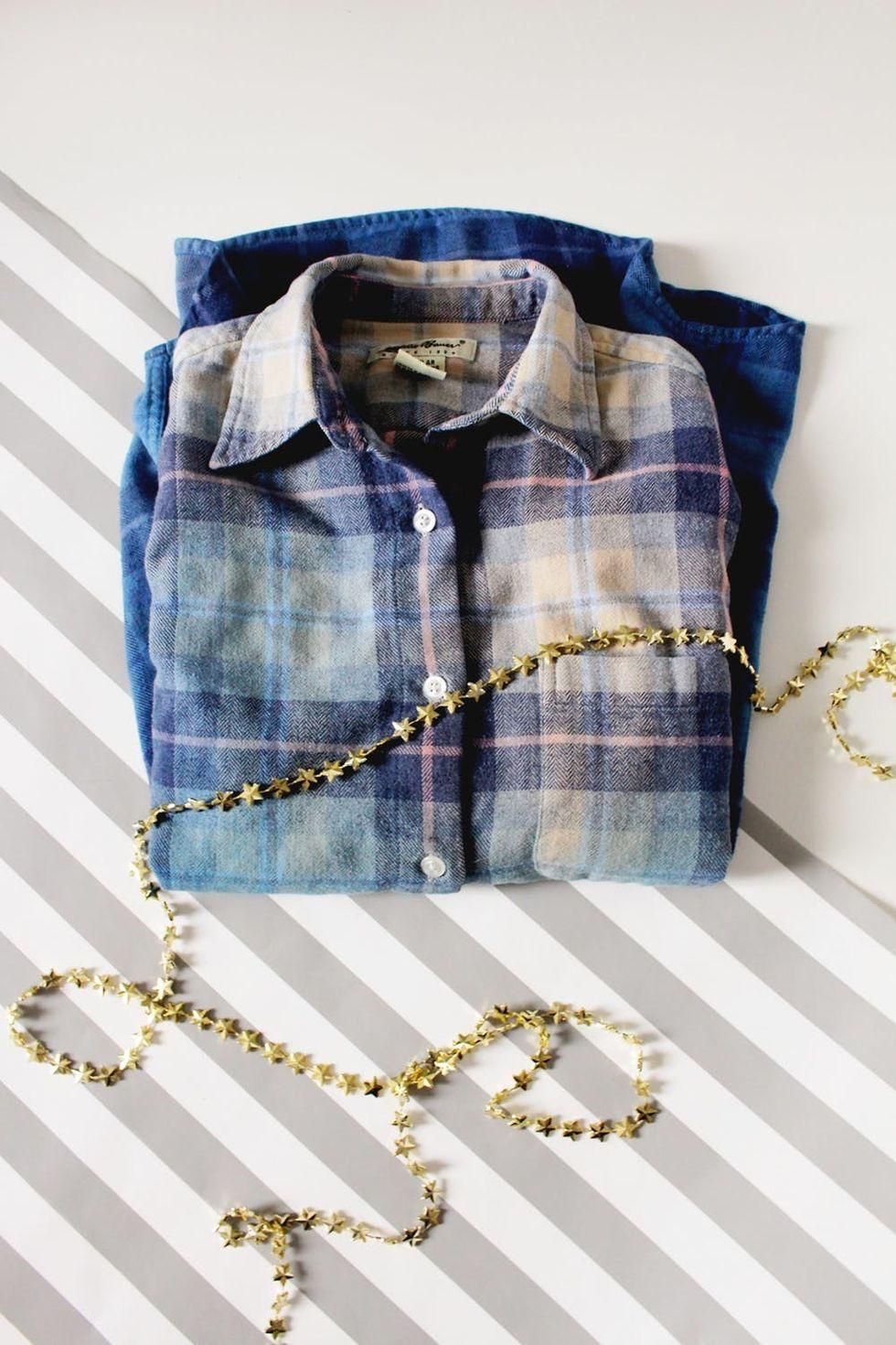 making your own dip dye flannel shirt