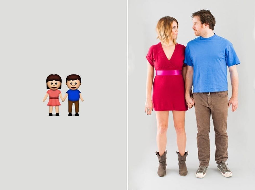 Man and Woman Emojis couples costume idea