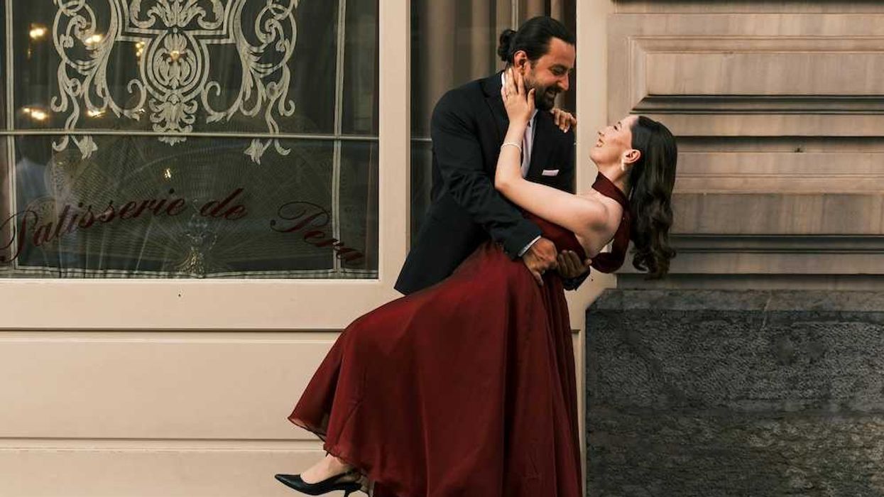 man and woman in love