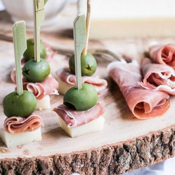 Manchego Cheese, Ham, and Olive Bites
