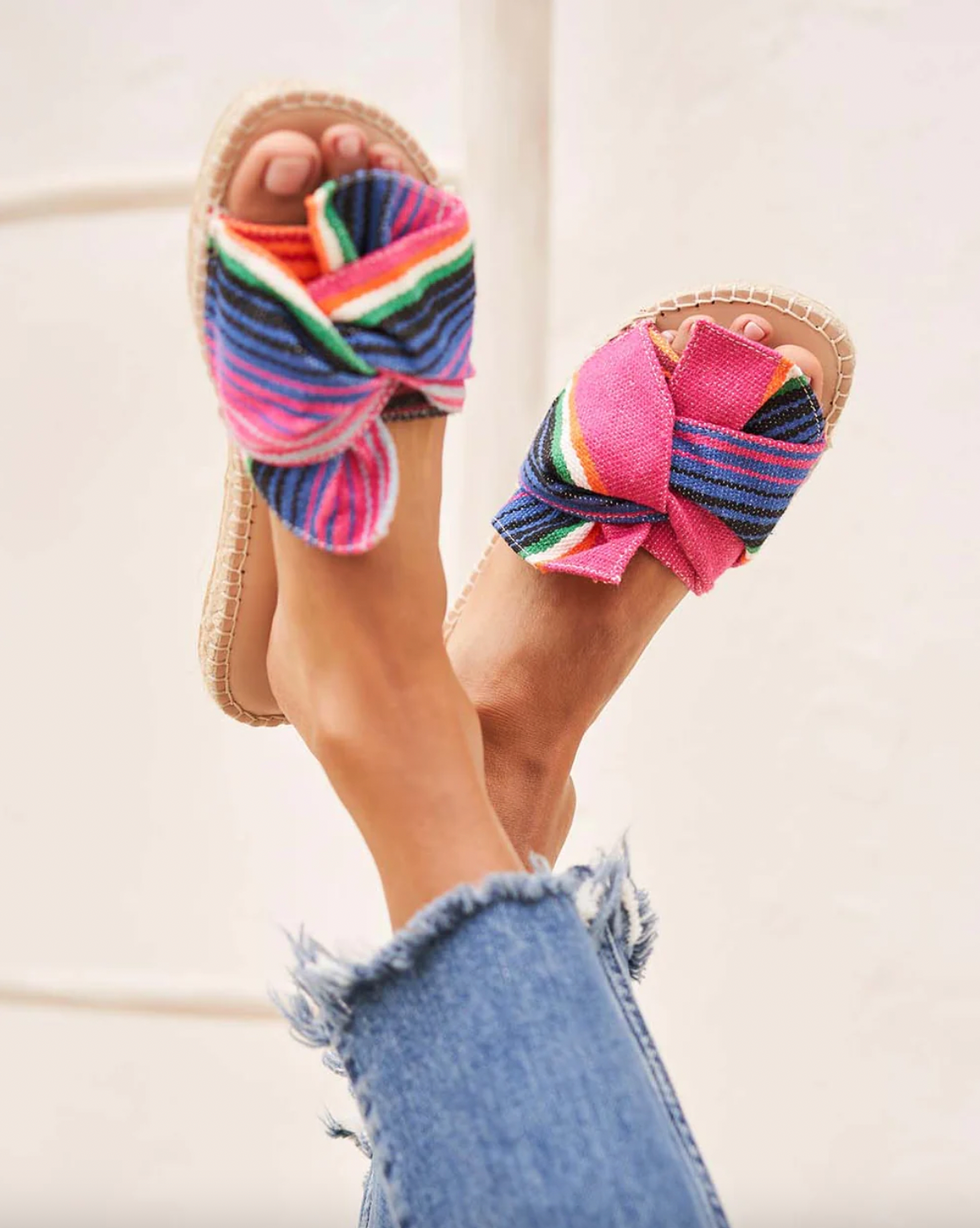 Manebi Mexican Blanket Sandals With Knot Tulum