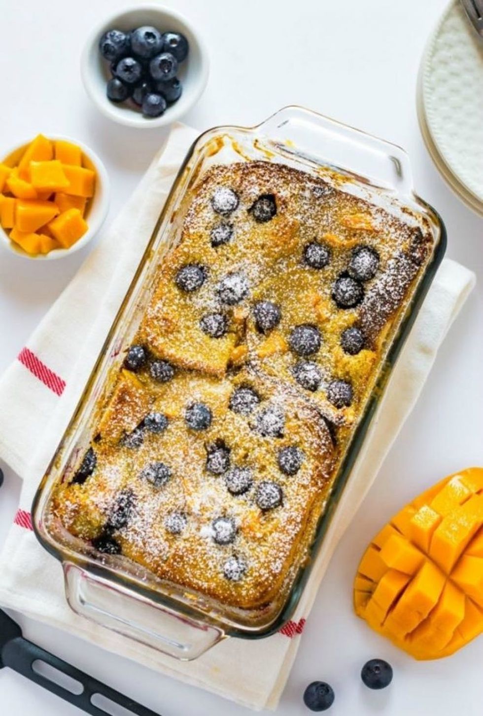 Mango Blueberry Bread Pudding