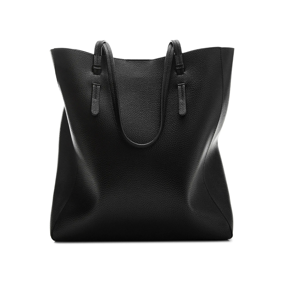 MANGO Faux Leather Shopper Tote