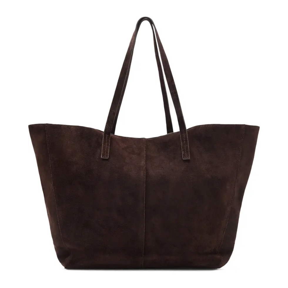 Mango Medium Suede Shopper Tote