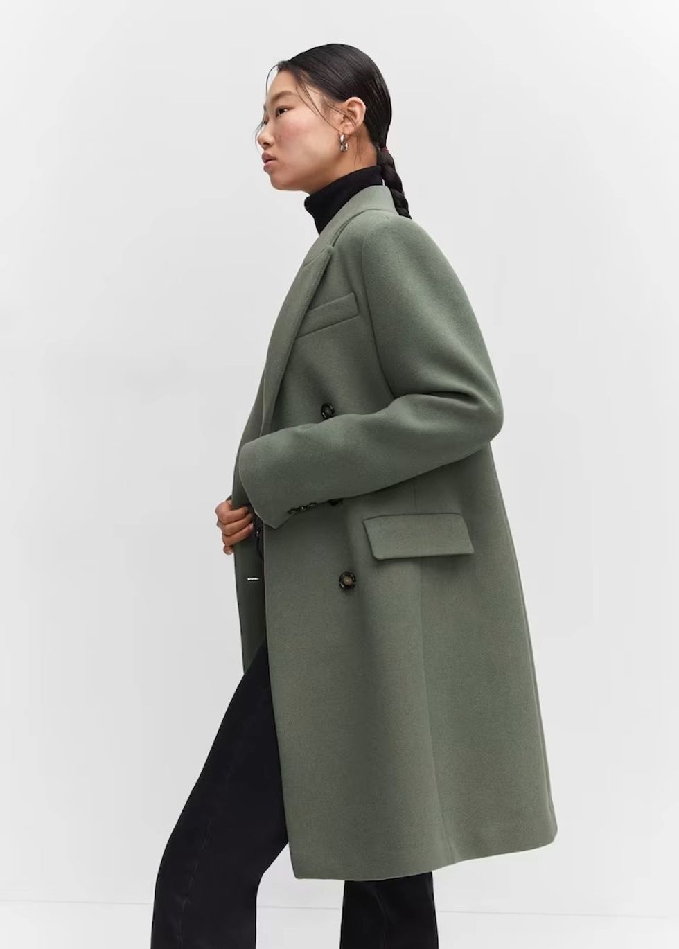 MANGO Wool Double-Breasted Coat