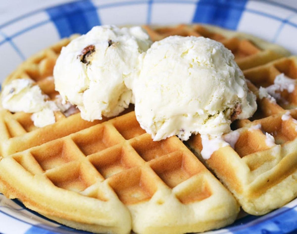 maple bacon ice cream waffle