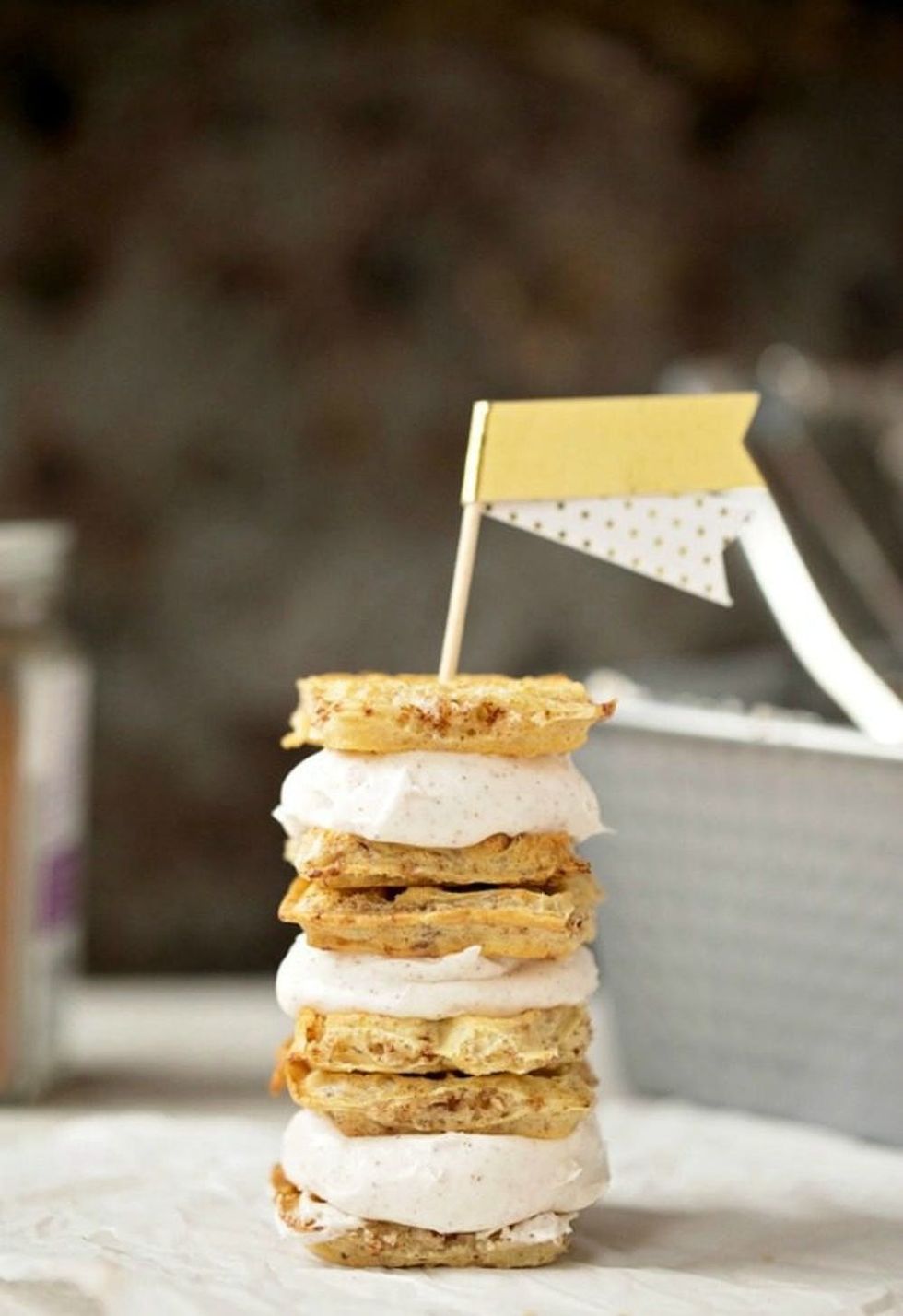 Maple Vanilla Cinnamon Waffle Ice Cream Sandwiches