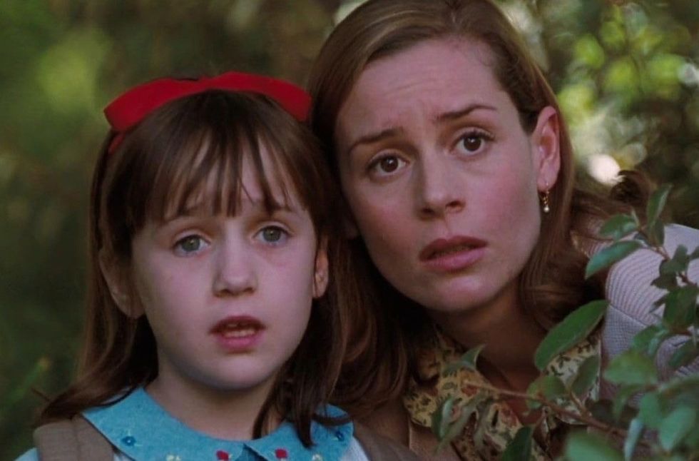 Mara Wilson and Embeth Davidtz in Matilda