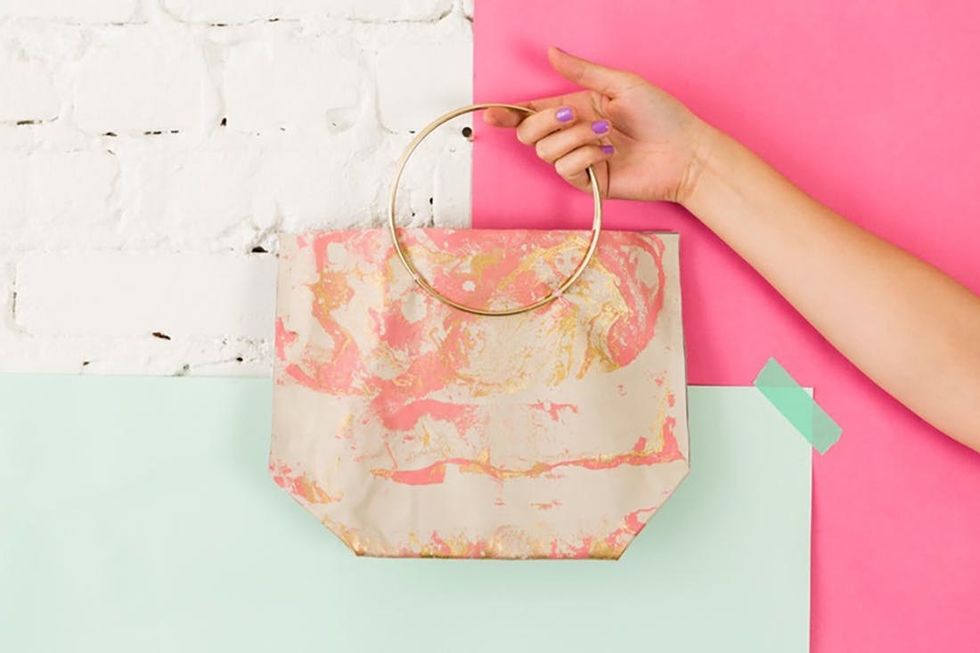 Marbled Leather Bag DIY Gift Idea
