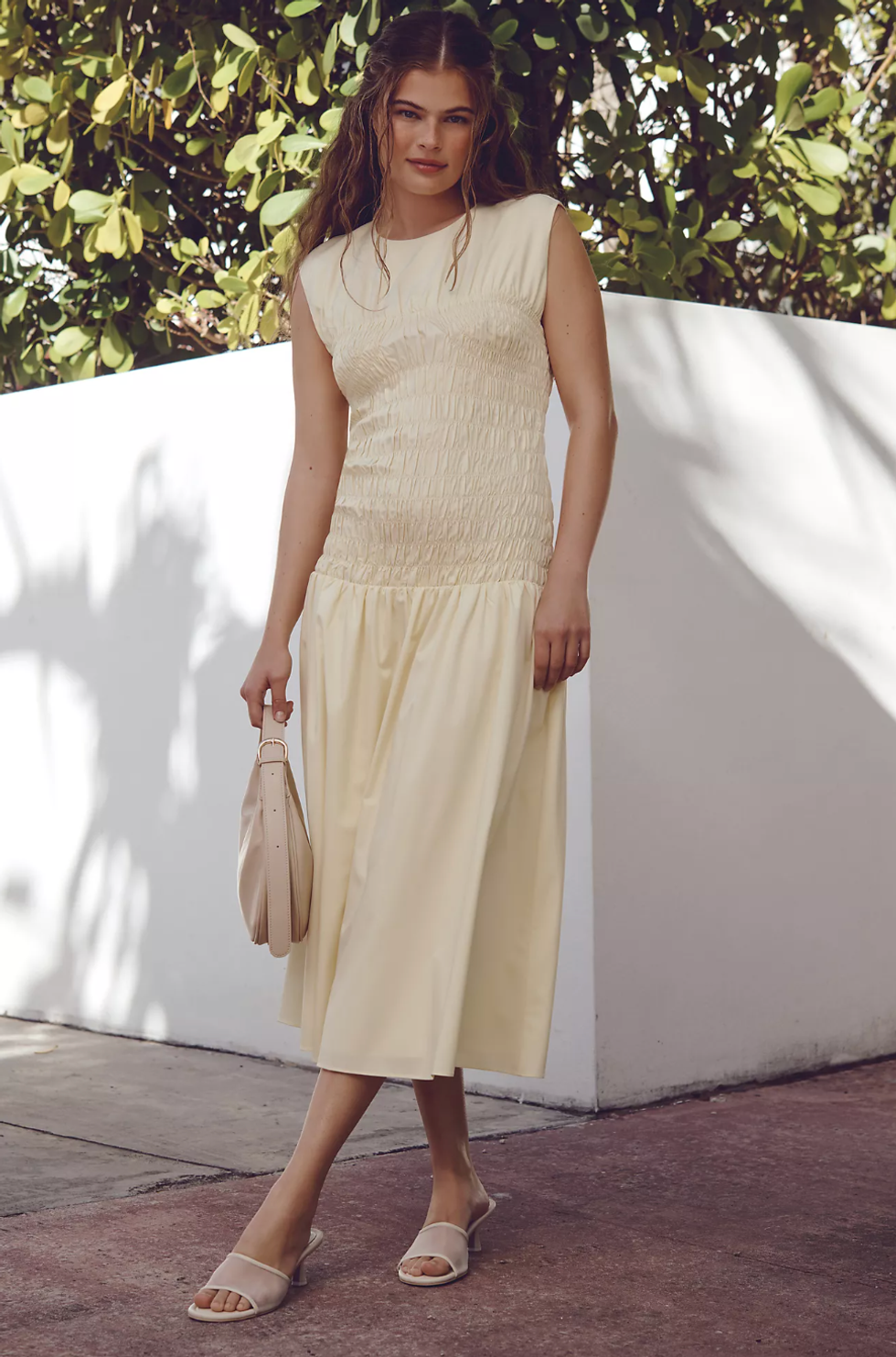 Mare Mare x Anthropologie Sleeveless Smocked Midi Dress