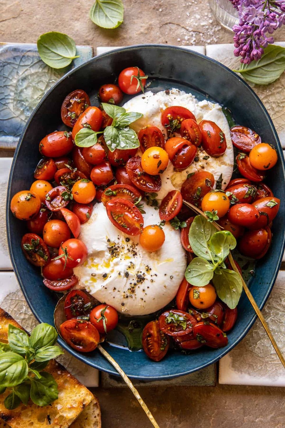 Marinated Cherry Tomatoes with Burrata