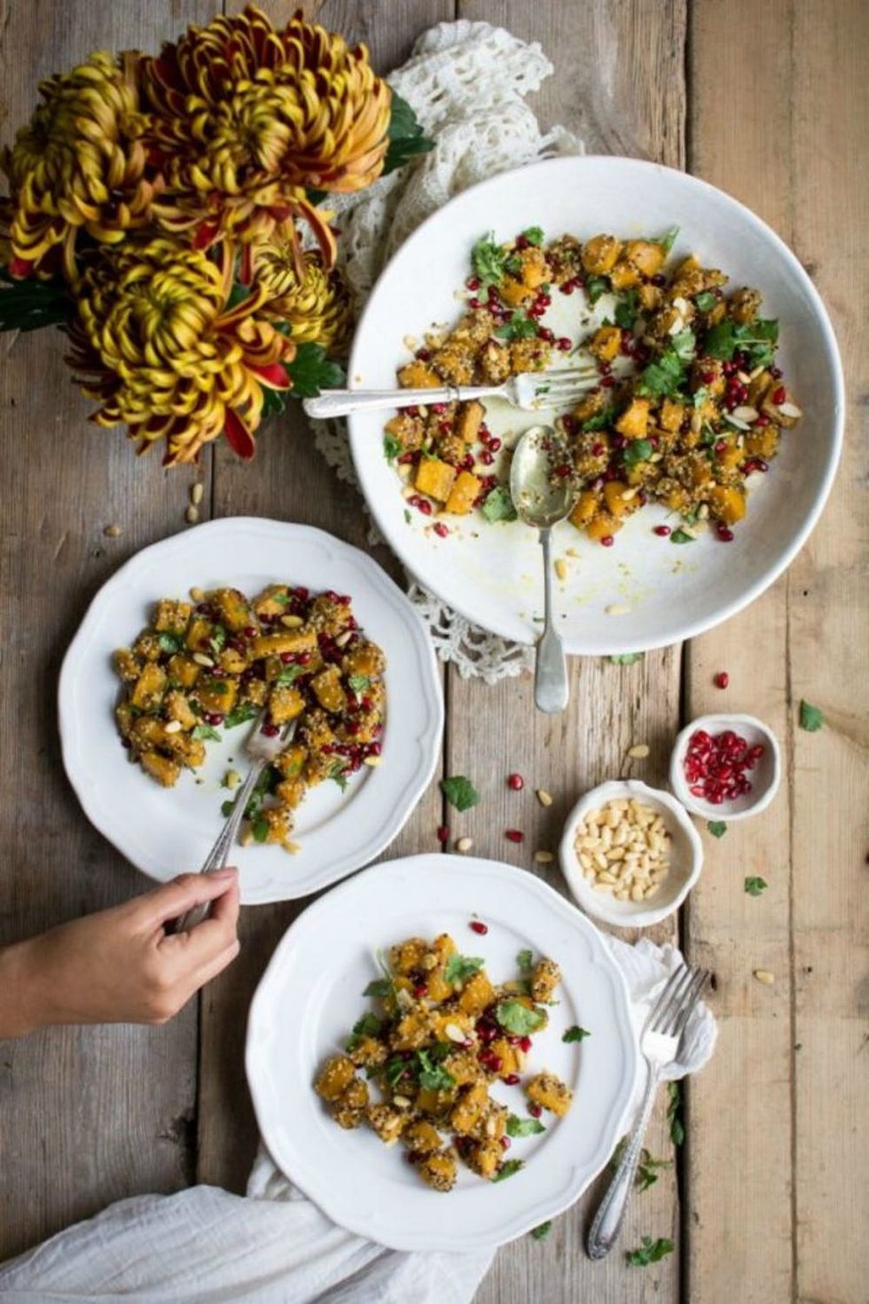Marinated Pumpkin Salad With Quinoa and Pomegranate