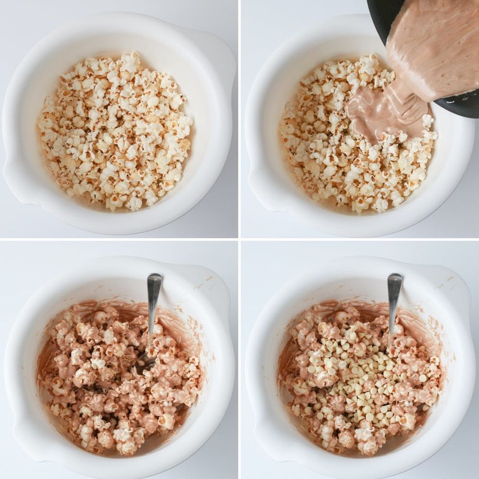 Marshmallow popcorn bars step2 collage