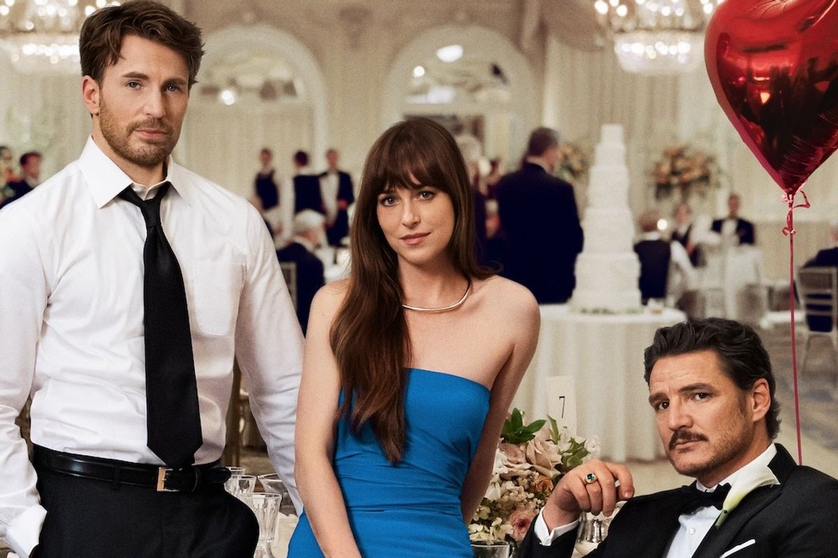 materialists dakota johnson chris evans pedro pascal